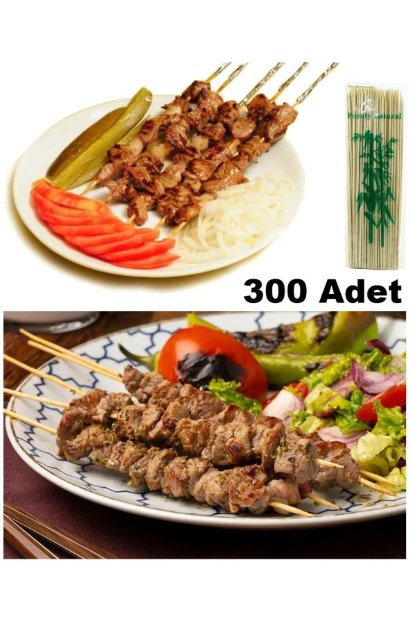Depolife Bambu Çöp Şiş cubuğu 300 Adet mangal gril barbekü ızgara için ahşap bambudan şiş çubuk - 2