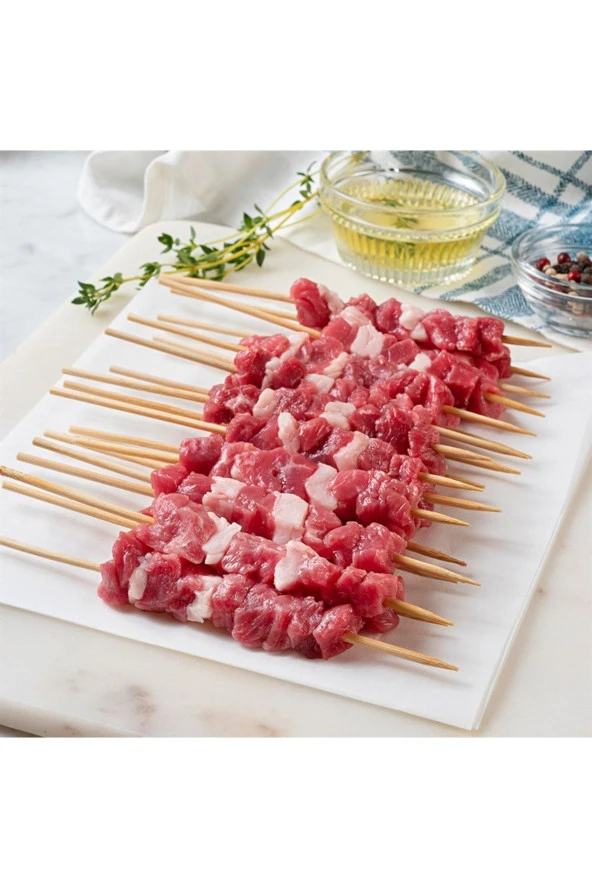 Depolife Bambu Çöp Şiş cubuğu 200 Adet mangal gril barbekü ızgara için ahşap bambudan şiş çubuk - Resim 3