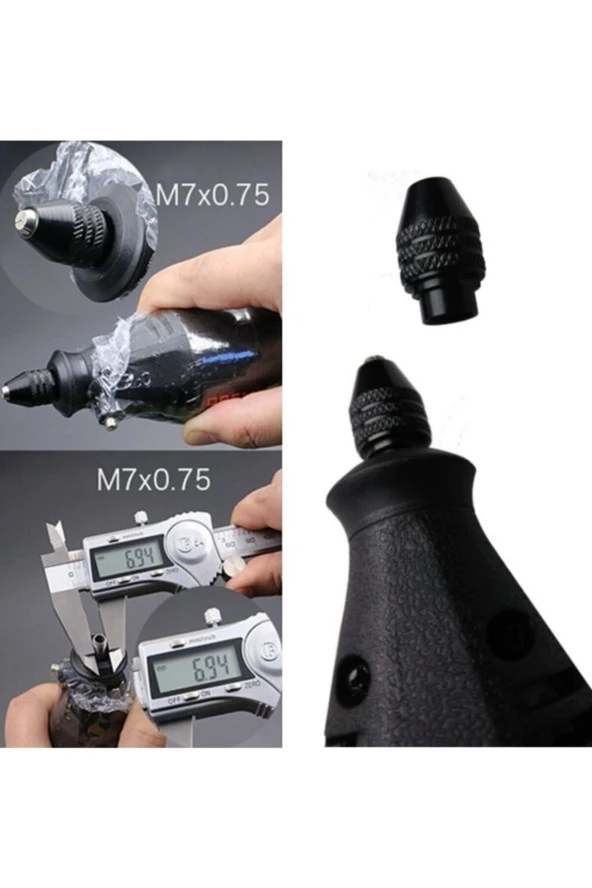 Depolife Banco Bn5 Ban-co Mini Gravür Makinası Için Otomatik Mandren 3 Çeneli Anahtarsız Mandrel 7mm Penset - 2