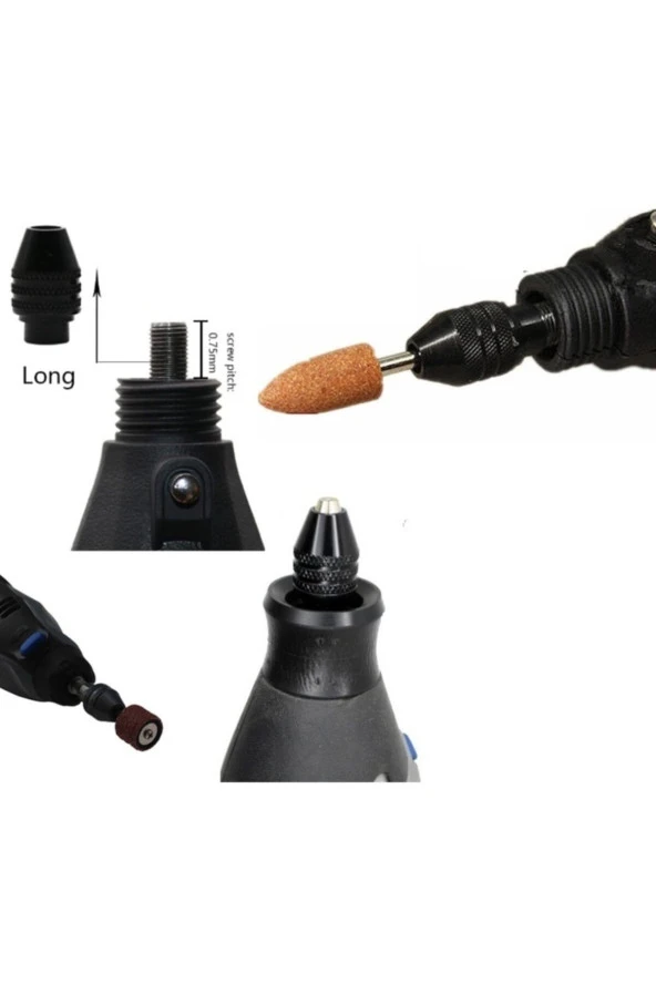 Depolife Banco Bn5 Ban-co Mini Gravür Makinası Için Otomatik Mandren 3 Çeneli Anahtarsız Mandrel 7mm Penset - 3