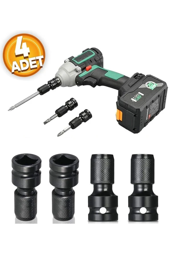 Depolife Darbeli Matkap için Uç Adaptörü 1/2 köşeli tahrik 1/4 altıgen şaft burç adaptör hızlı germe dönüştür