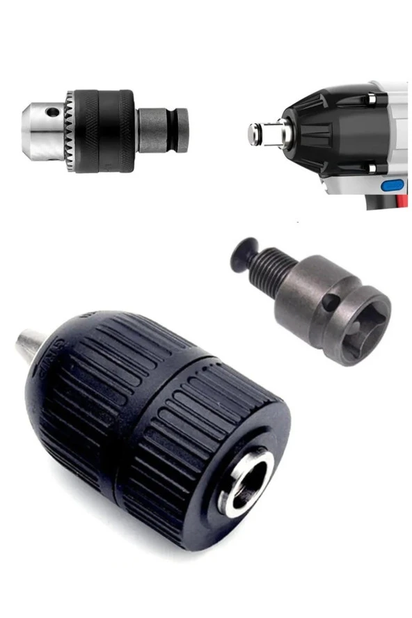 Depolife Darbeli somun Matkap için Uç Adaptörü seti altıgen bits şaft Mandren dönüştürücü 3lü aparat seti - Resim 3