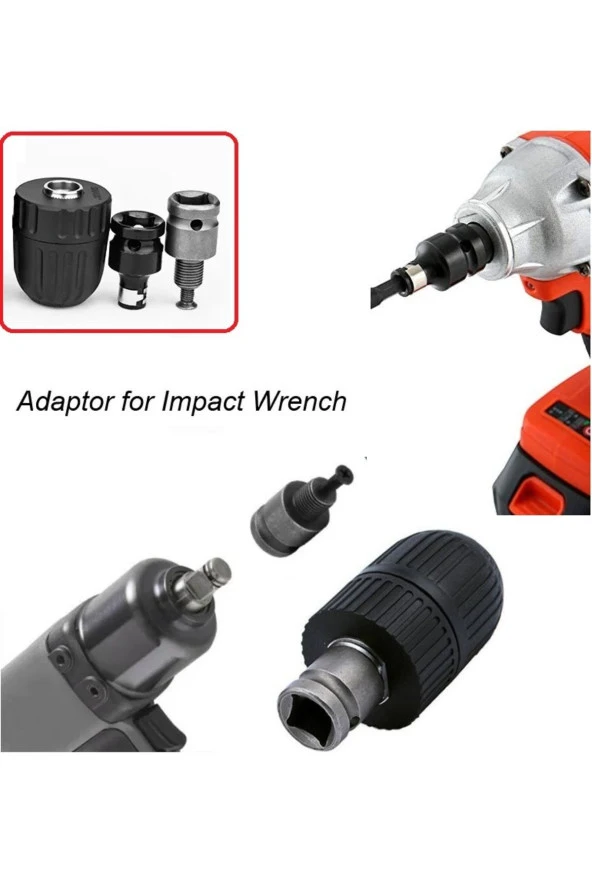 Depolife Somun Sökme Sıkma Makinesi Için 10mm Mandren Ve Bits Adaptör Seti 1/2 Hex (TORKLU MAKİNALAR İÇİN) - 2