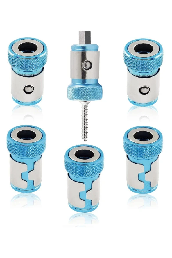 Depolife Manyetik mıknatıslama halkası 5 adet Manyetik Vida Tutucu 1/4 ph pz yıldız matkap ucu için - 2