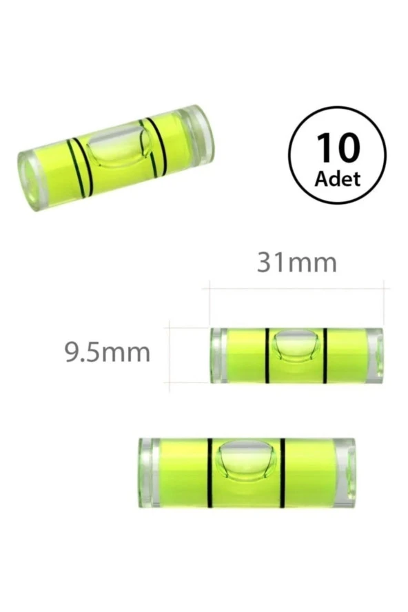 Depolife Su Terazisi Kapsülü Su Terazisi Tüpü Yatay Ölçüm (tv Askı Aparatı ) Proje 10 Adet Bubble Level - 3