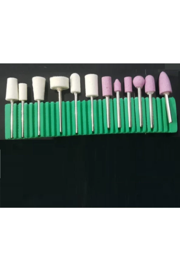 Depolife 12 Parça Protez Tırnak Kuru Manikür Pedikür Temizleme Parlatma Seti Taş Zımpara Ve Keçe Seti - 3