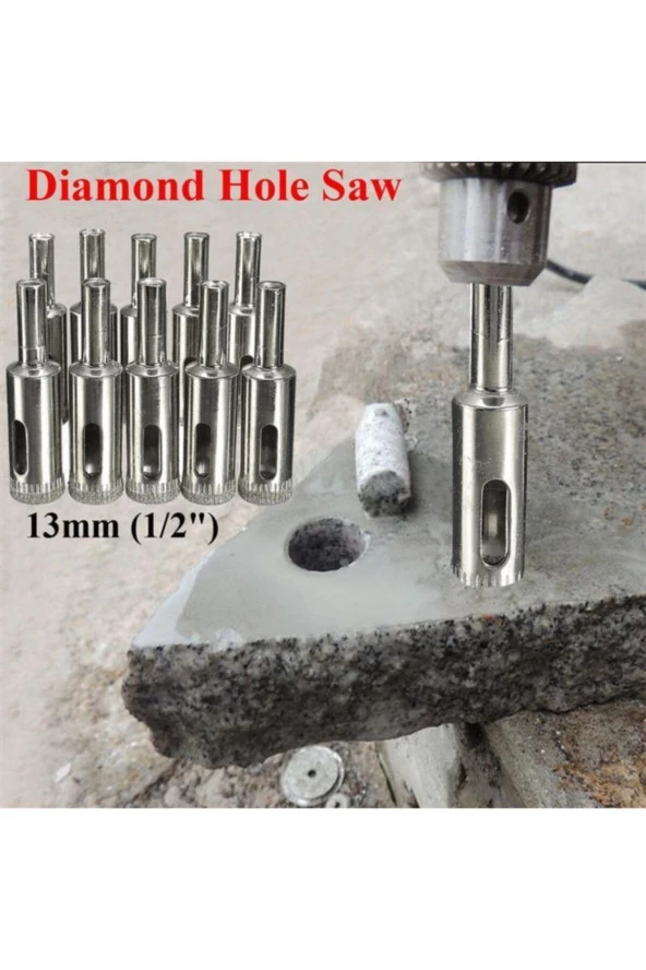 Depolife Cam Fayans Mermer Granit Delme Pancı Boru Tipi Elmas Karot Uç 20mm - Resim 3