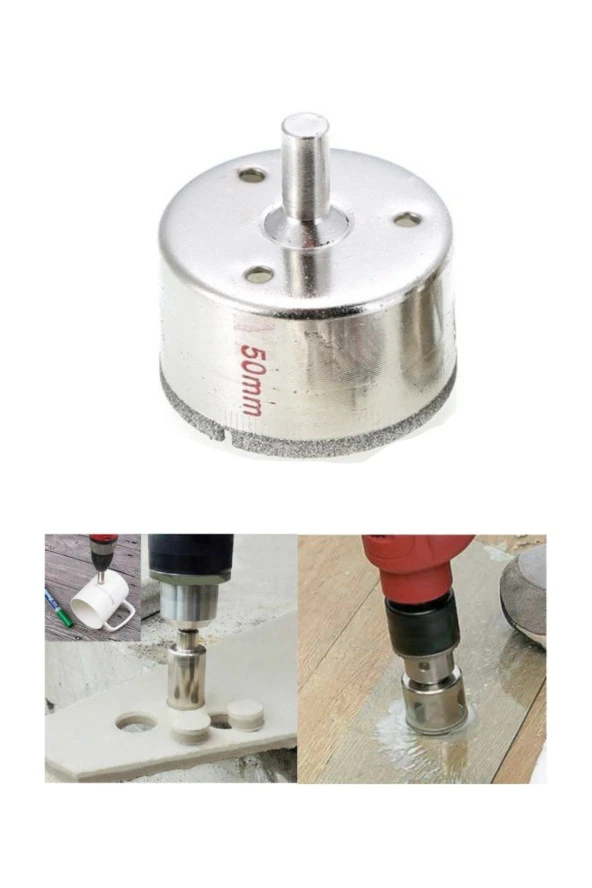 Depolife Seramik Fayans Delme Elmas Uç 50 Mm Granit Mermer Delik Açma Matkap Ucu - Resim 3