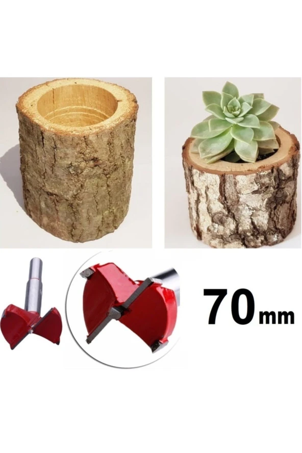 Depolife Tas Mum Saksı Yuva Açmak Için Ahşap Freze Pancı 70mm Panç Matkap Ucu - Resim 2