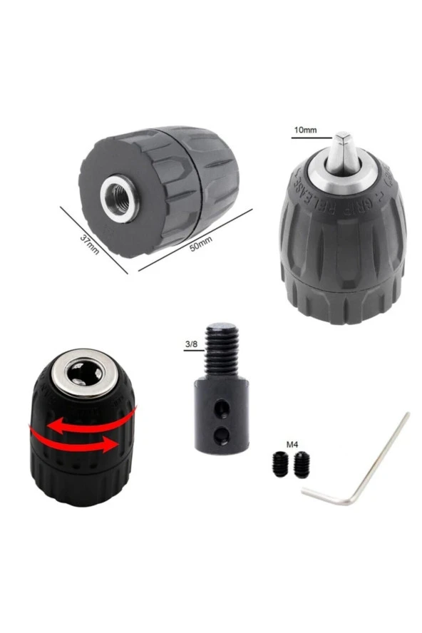 Depolife Motor Için 10mm Otomatik Mandren Anahtarsız Mandrel Okul Proje Ödev Uygulama 5mm-6mm-8mm Profesyonel - 3