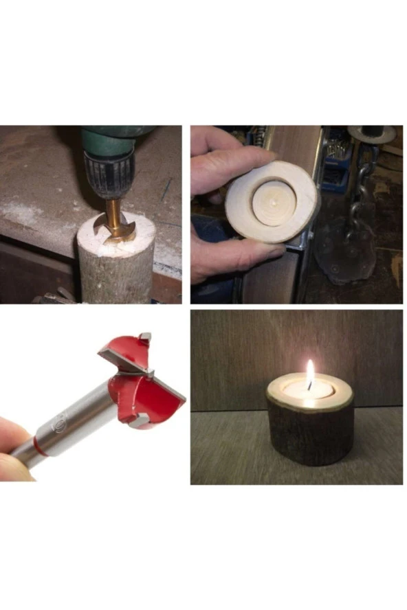 Depolife Tas Mum Saksı Yuva Açmak Için Ahşap Freze Pancı 90mm Panç Matkap Ucu - Resim 3