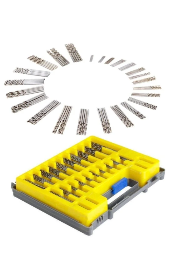 150 Parça Hss Çelik Kutulu Matkap Uç Seti 0.4mm - 3.2mm Saklama Çantalı Mikro Set