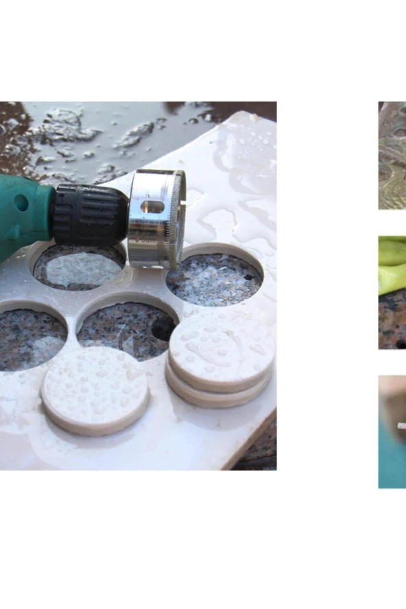 Depolife Mermer Granit Fayans Cam Yuvarlak Delme Panç Elmas Uç Yuvarlak Açma Matkap Için Karot 5cm (50mm) - Resim 2