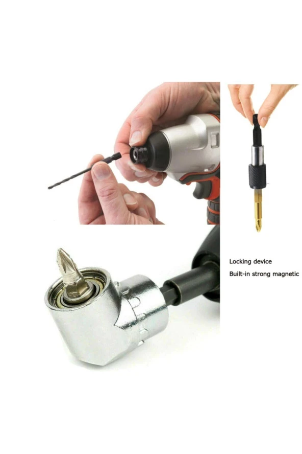 Depolife Altıgen 1/4 Hex Bit Uzatma Adaptörü 5li Titanyum Matkap Ucu Seti Köşe Delme Vidalama Aparatı 6gen - Resim 2