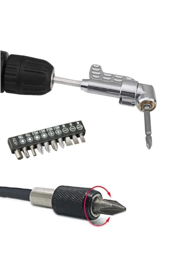 Matkap Için Vidalama Uç Seti Altıgen Hex Köşe Kör Vidalama Aparatı Hızlı Bits Değiştirme Adaptörü - Resim 2