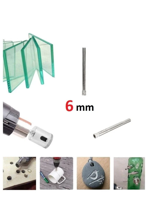 6mm Mermer Granit Fayans Cam Yuvarlak Delme Panç Elmas Uç Yuvarlak Açma Matkap Için Karot ürün görseli