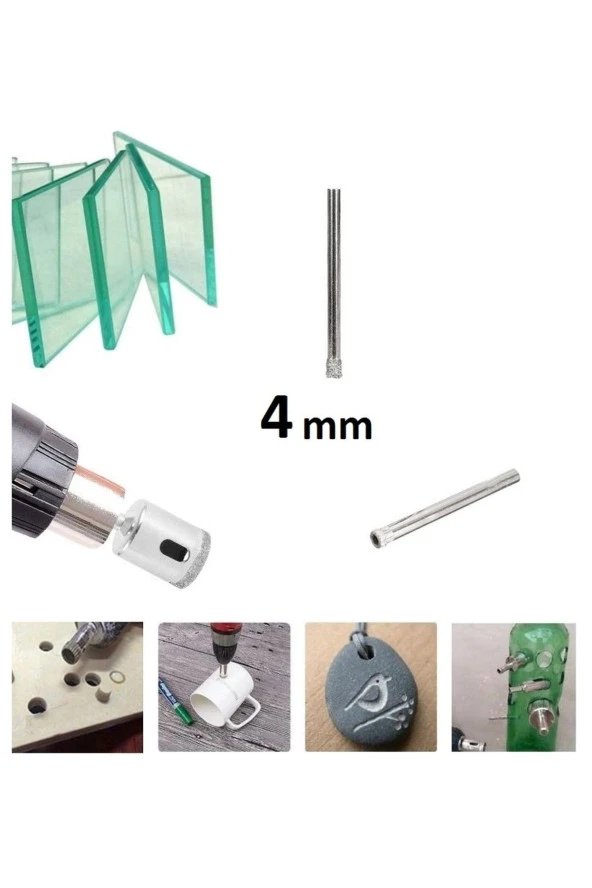 4mm Mermer Granit Fayans Cam Yuvarlak Delme Panç Elmas Uç Yuvarlak Açma Matkap Için Karot ürün görseli