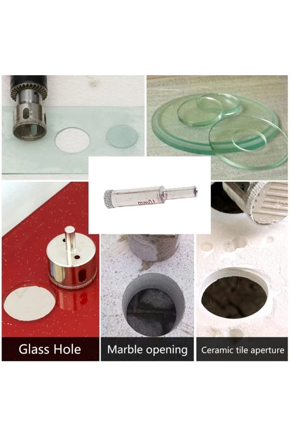 Depolife 10mm Mermer Granit Fayans Cam Yuvarlak Delme Panç Elmas Uç Yuvarlak Açma Matkap Için Karot ürün görseli