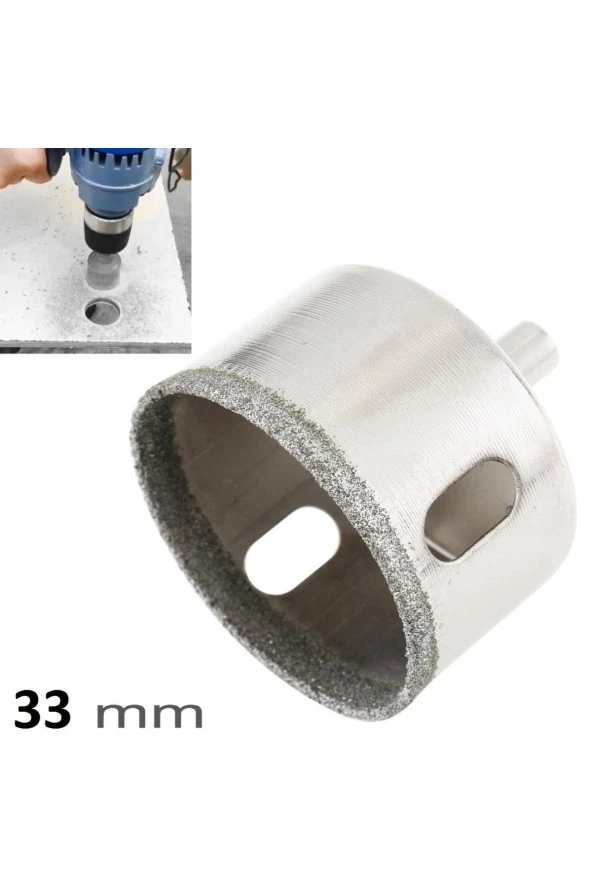Cam Mermer Granit Delme Pancı 33mm Matkap Için Elmaslı Delik Karot