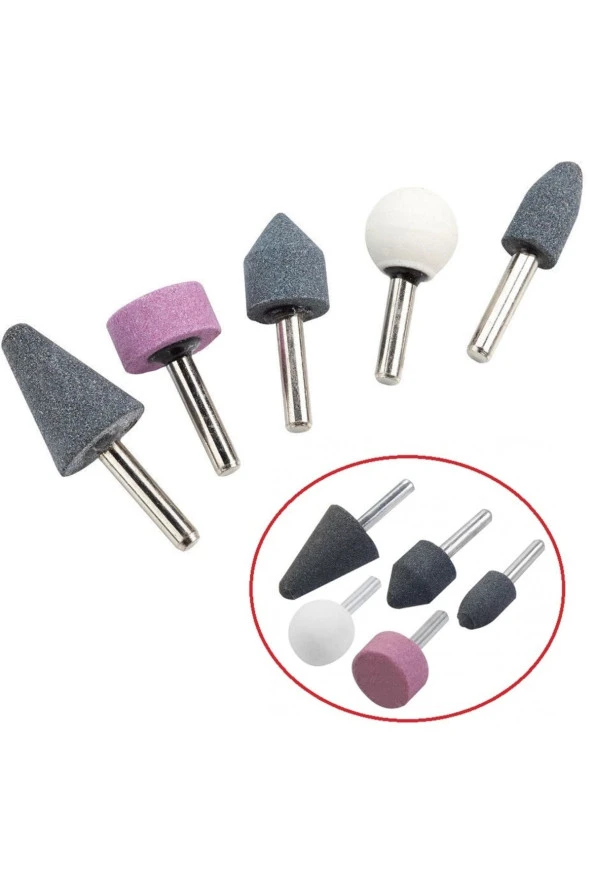 Depolife Seramik Monte Değirmen Taşı Bileme Taşlama Parlatma Için Oyma Alüminyum Oksit Malzeme 6mm Sap - Resim 2