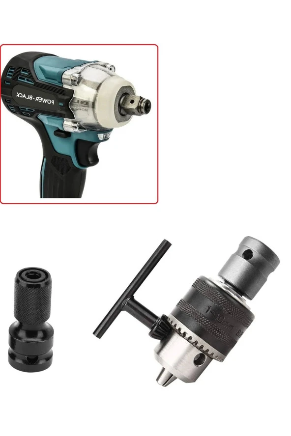 darbeli somun sökme makinesi için metal Mandren ve vidalama  bits Adaptör seti 1/2 hex dönüştücü