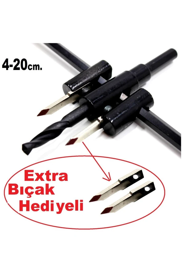 Ayarlı Alçıpan Delme Aleti 40mm-200mm çapı ayarlanabilir ahşap ve alçıpan delik delme pancı