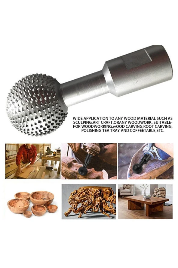 Depolife Kuksa Bardak Ahşap kase Kaşık Oyma ağaç İşleme alet seti Avuç taşlama uyumlu Disk Küre törpü - 3