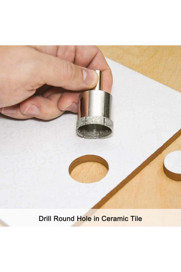 Depolife Cam Fayans Mermer Granit Porselen Delme Pancı Boru Tipi Elmas Karot Uç 12mm 16mm 18mm (3LÜ) - Resim 2