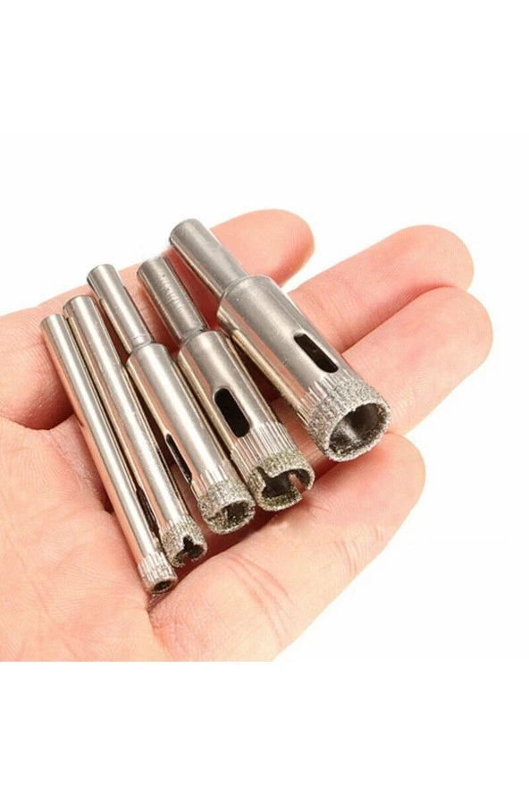 Mermer Granit Fayans Cam Yuvarlak Delme Pancı 3 4 5 6 8mm Elmas Uç Delik Açma Matkap Karot 5 Parça - 2