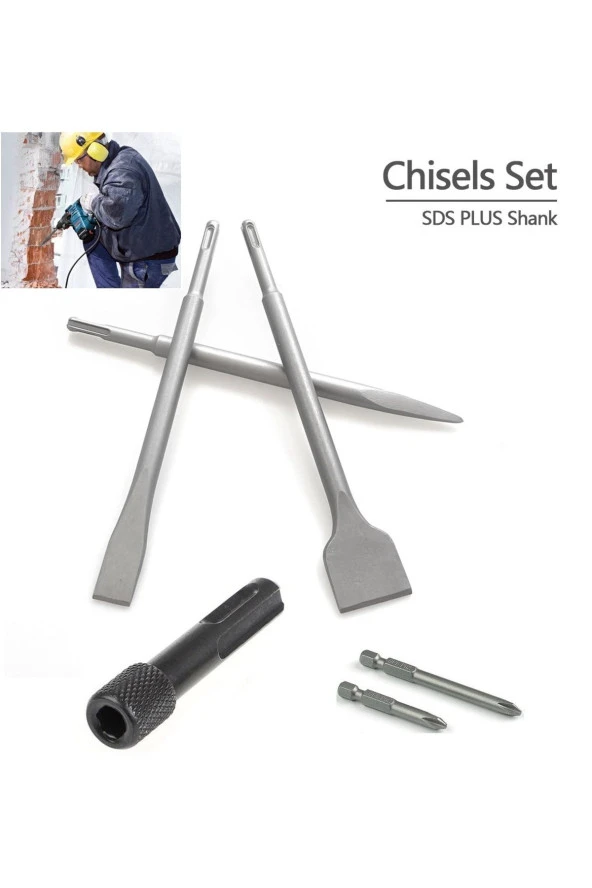 Depolife Beton Kırma Delme Raspalama Sds Plus Hilti Uç Seti Bits Vidalama Adaptörü Ve Uc Keski Murc Takımı ürün görseli