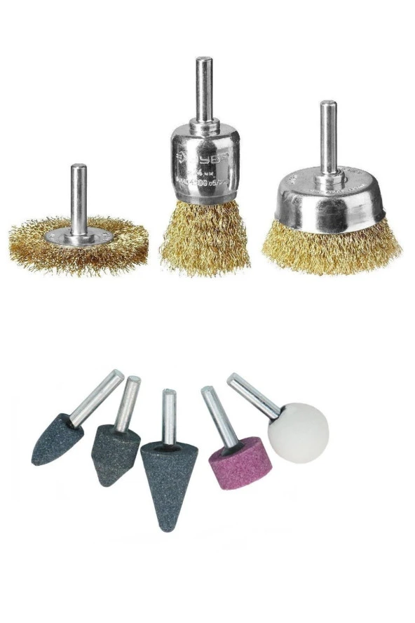 Depolife Matkap Için Taş Zımpara Tel Fırça Çanak Fırça Zımparalama Delme Taşlama Pas Temizleme Hazırlama Seti - Resim 3