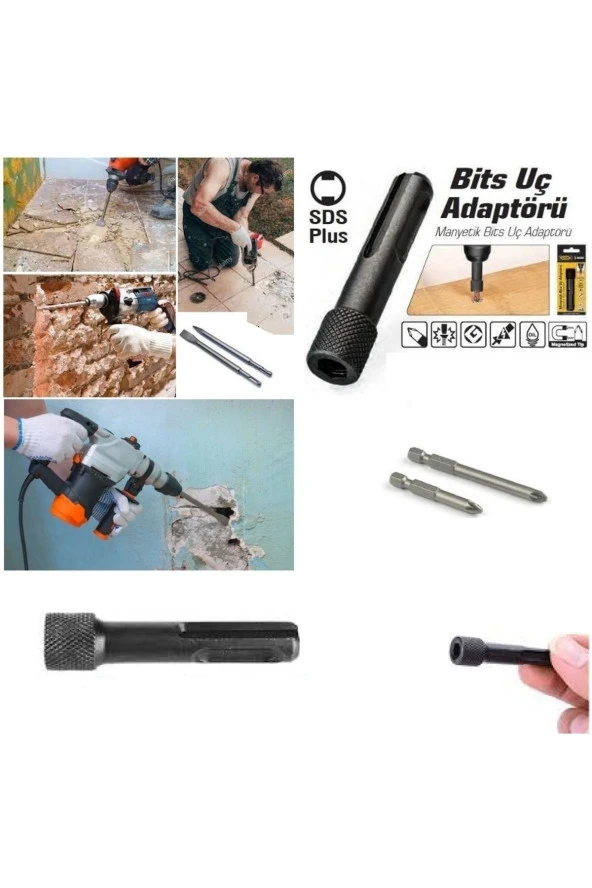 Depolife Beton Kırma Delme Raspalama Için Sds Plus Hilti Uç Seti Bits Adaptörlü Keski Murc Uç Takımı - 2