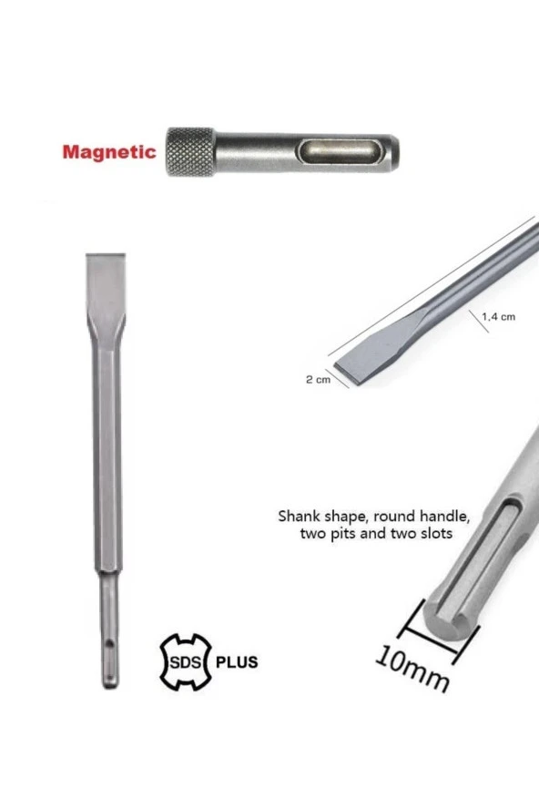 Depolife Beton Kırma Raspalama Için Sds Plus Hilti Ucu Ve Bits Adaptörlü Keski Ve Vidalama Bits Adaptörü - Resim 3