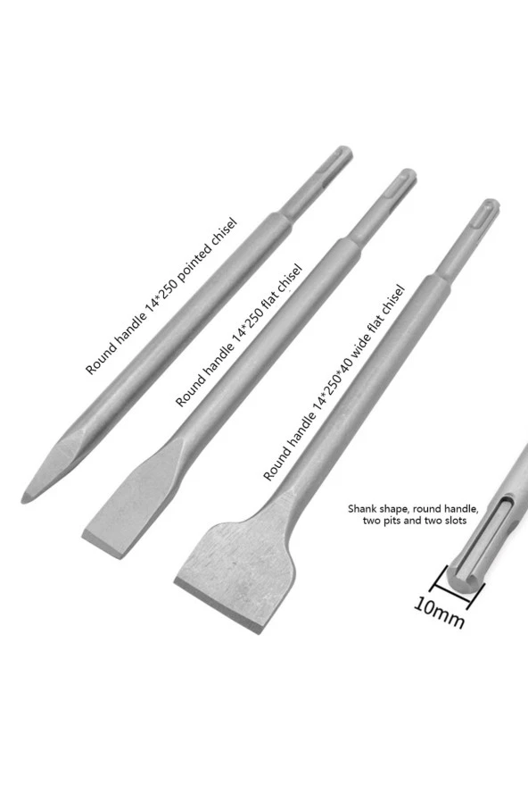 Depolife Beton Kırma Delme Raspalama Sds Plus Hilti Uç Seti Bits Vidalama Adaptörü Ve Uc Keski Murc Takımı - Resim 2