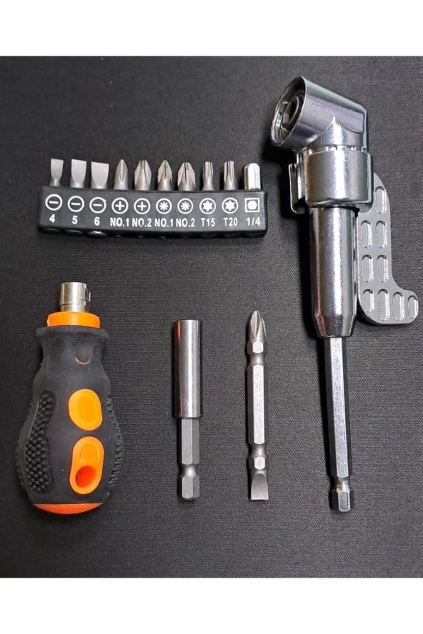 Depolife Kör Nokta Köşe Vidalama Aparatı Ve Bits Tornavida Yıldız Düz Uç Seti Saklama Çantalı 15 Li - 2
