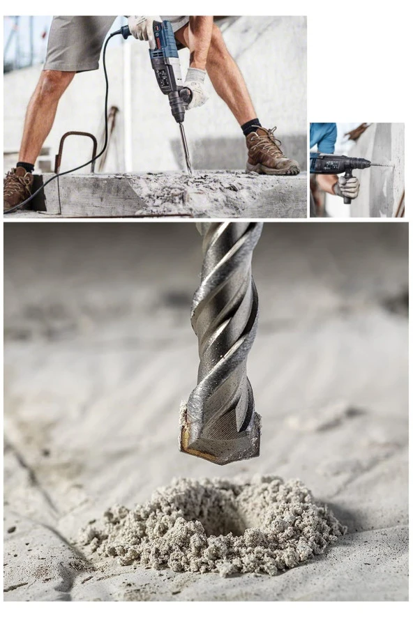 Depolife Beton Kırma Delme Raspalama Sds Plus Hilti Uç Seti Bits Vidalama Adaptörü Ve Uc Keski Murc Takımı - Resim 3