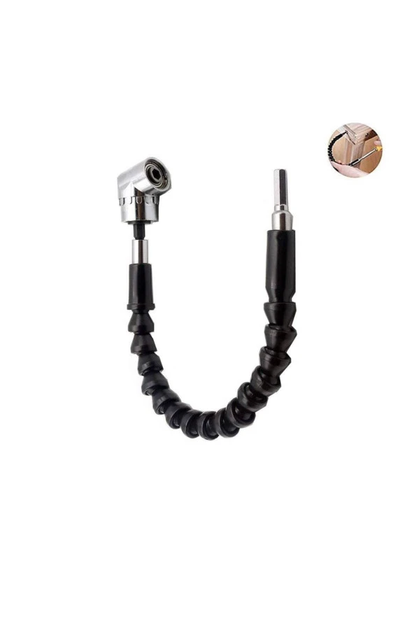 Depolife 105 Derece 1/4 Inç Dik Açılı Matkap Adaptörü Altıgen Şaftlı Tornavida Açılı Uç Tutucu Kör Vidalama - Resim 2