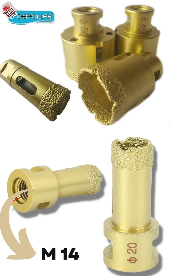 10 Mm Granit Mermer Seramik Fayans Beton Taş Delme Panç Spiral Avuç Taşlama Matkap Uyumlu M14 Aparat - Resim 3