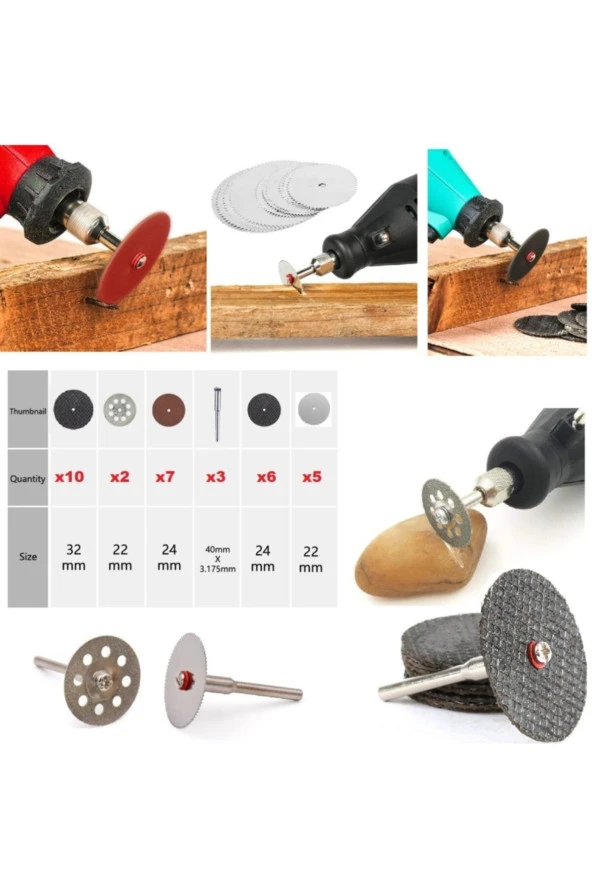 Depolife Gravür Kalıpçı Makinaları Için Taşlama Kesme Zımparalama Disk Seti Elmas Metal Plastik Ahşap 33 Pcs - 2