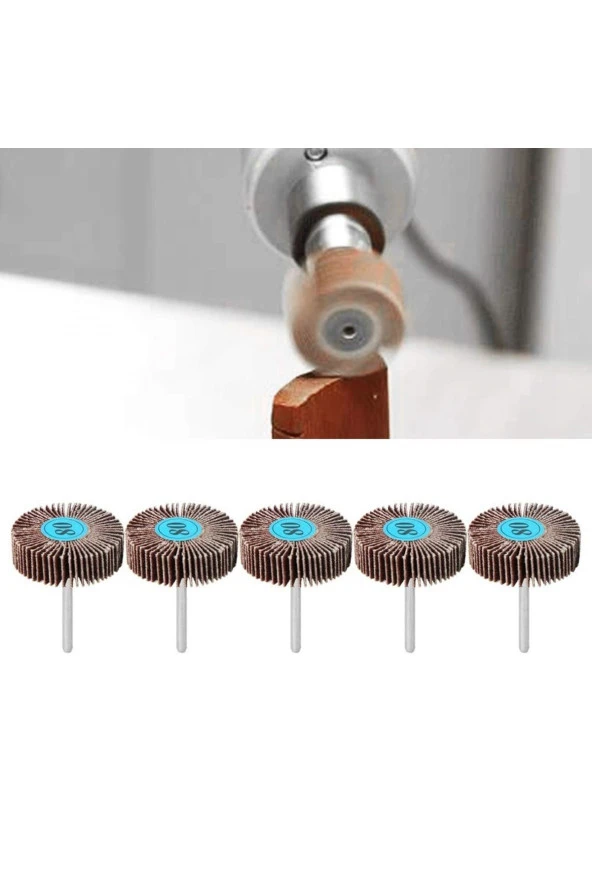 Depolife Flap Disk Taşlama Parlatma mini disk seti matkap gravür için Alüminyum Oksit 5 adet mini Zımpara - 2