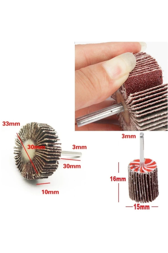 Depolife Flap Disk Taşlama Parlatma mini disk seti matkap gravür için Alüminyum Oksit 8 adet mini Zımpara - 3