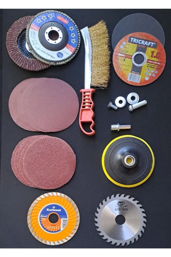 20 Parça Spiral Avuç Taşlama Spiral Cırt Zımpara Ahşap Inox Metal Mermer Kesici Kesme Flap Disk