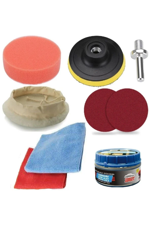 Depolife Araç Kaporta Boya Tampon Cizik Giderici Pasta Cila Seti Boya Temizleme Parlatma Polisaj Seti Matkap ürün görseli 1