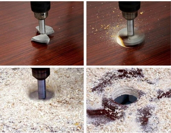 Depolife Tas Menteşe Mum Yuva Açma Freze Uç Seti 5li 15mm 20mm 25mm 30mm 35mm Makap Için 6mm Sap - 6