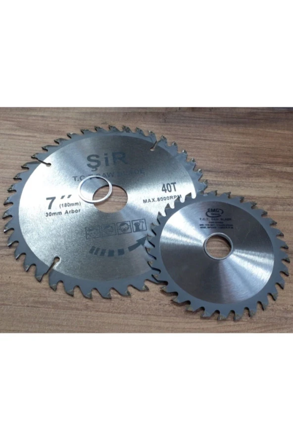 180mm ve 115mm Ahşap Sunta Kesme Diski Elmaslı Turbo Kesici Daire Testere Tct Blade 2li Set