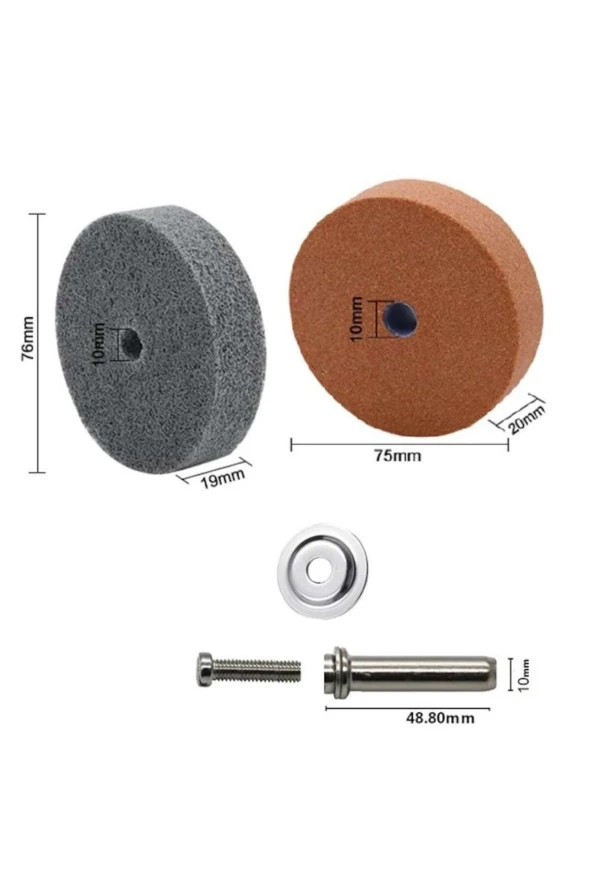 Depolife Metal çelik Bileme Temizleme Parlatma Polisaj Disk Seti Skoc Değirmen Taşı matkaba bağlama adaptörlü