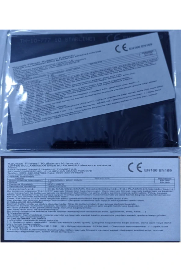 Depolife Kaynak 5 Adet Maske Camı Athermal Siyah Renk Starline 777 Model 11 cm X 8 cm - 2
