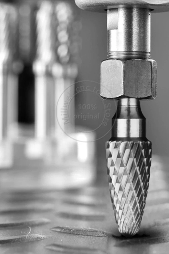 Depolife Yoğun Karbür Çelik Tungsten 5 Mm Cnc Router , Dremel Vb. Yuvarlak Kafa Carbide Uç Konik - 2