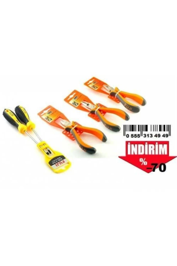 Depolife Mini Pense Keski Karga Burun Karbon Uçlu Yıldız Düz Tornavida Set - 2