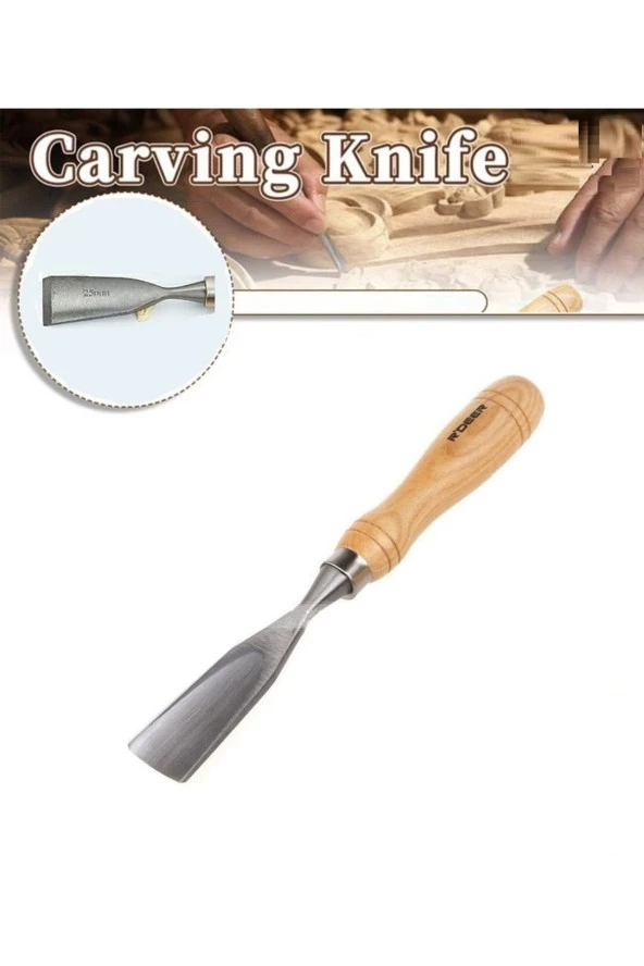 Depolife Ahşap Oyma konik ıskarpela Bıçak Kaşık Kuksa Oval Oyma Yontma Bıçağı 25mm